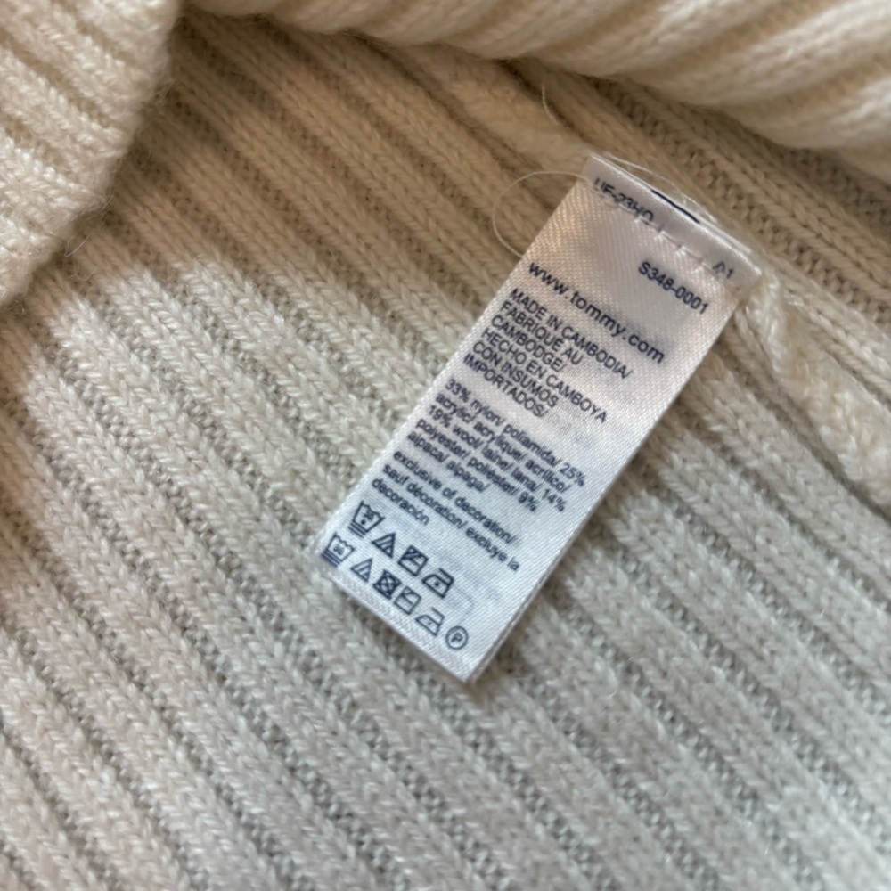 NWT Tommy Hilfiger Ivory Ribbed Knit Sweater Dress Women’s Large Classic Work - Picture 9 of 9